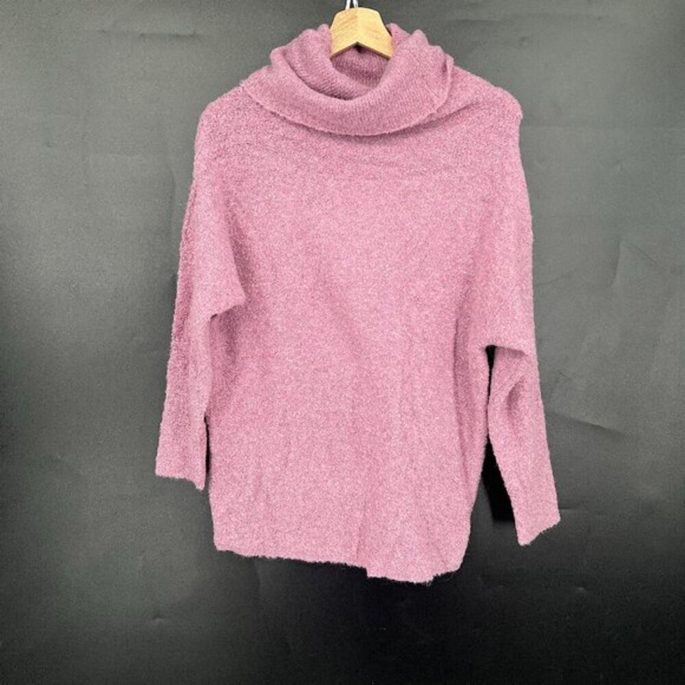 NEW Catherine Malandrino alpaca blend boucle knit cowl neck purple pink cozy S